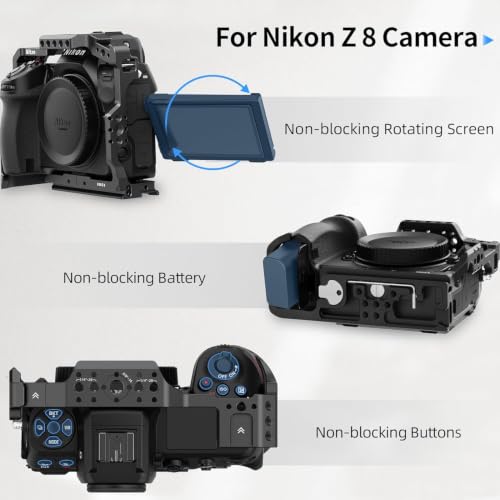 Image of Nitze Aluminum Alloy Camera Cage for Nikon Z8, Compatible with Arca Swiss, with Cold Shoe