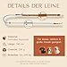 FAMBLANETIA Hundeleine Leder (2,4m), Paracord | mittelgroße, große & kleine Hunde | Geflochtene Führleine zum Umhängen | 2 Karabiner verstellbar | Hochwertig Fettleder handgemacht braun blau Luxus Tau