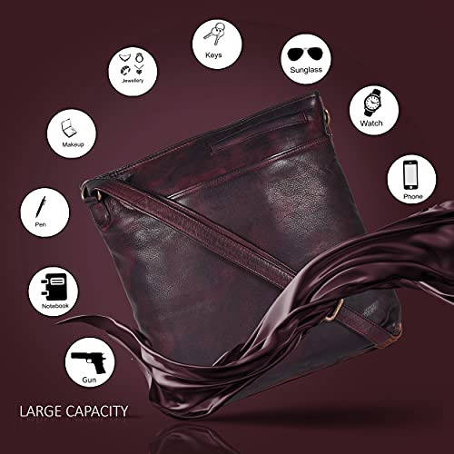 Ozora Multi Pockets Handmade Leather Crossbody Handbags & Sling Bag for Men & Women with Detachable Holster3