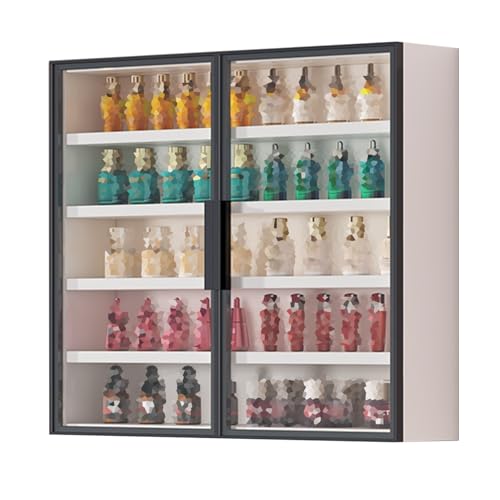 Display Cabinets, Multi-Tier Curio Storage Shelving with Glass Doors, Figures Dolls Model Wooden Display Case, Collectibles Organizers Rack, Home Playroom Showcase(White,80x