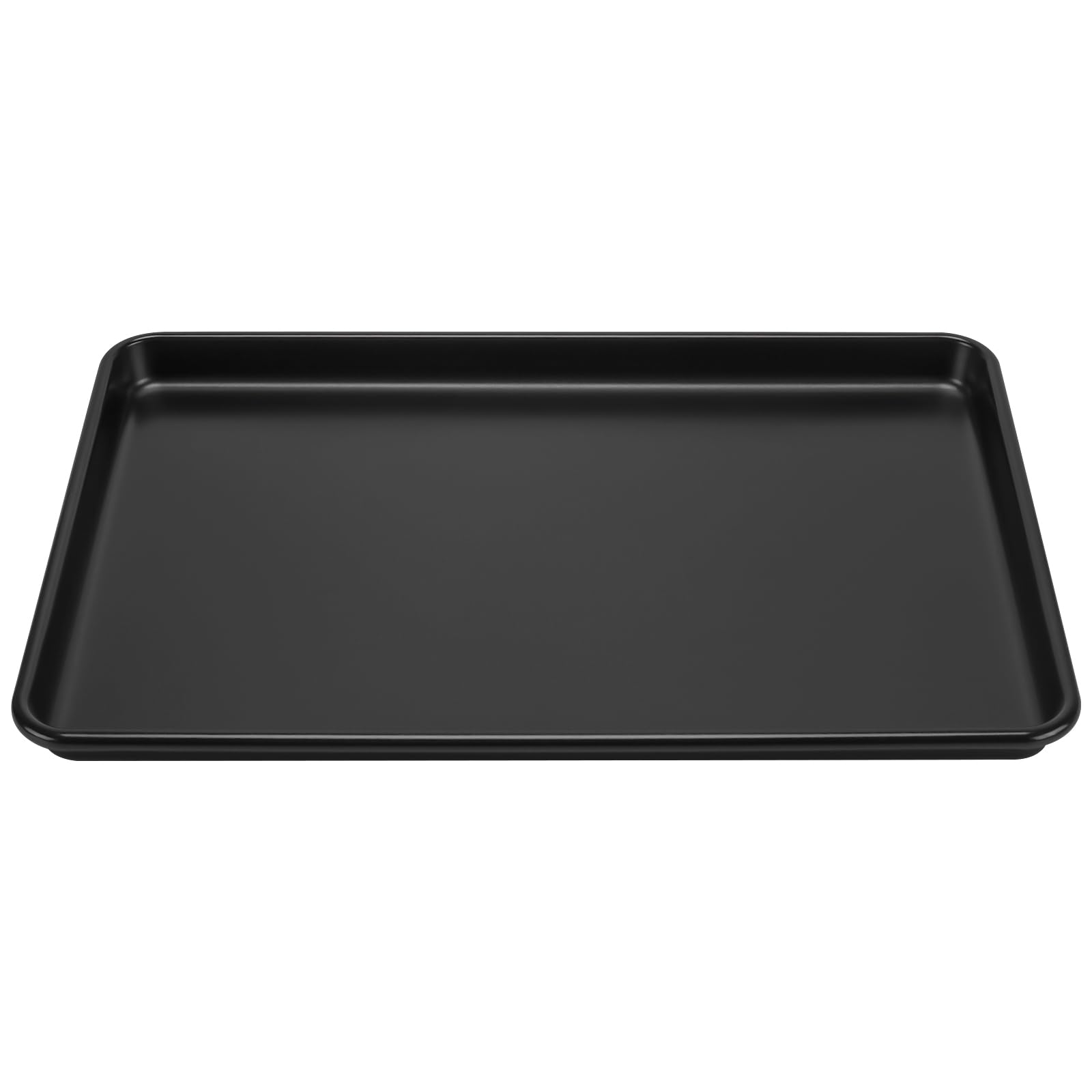 Set di 3 Teglie da Forno Rettangolari in Acciaio al Carbonio Antiaderente, 39,3 x 27 x 2,5 cm, Nero, per Torte e Pizza