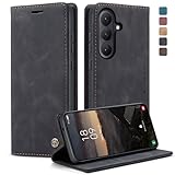 KZB Handyhülle für Samsung Galaxy S26 5G Hülle Premium Leder Klappbar Tasche Flip Hülle Magnet Kartenfach Standfunktion Klapphülle Schutzhülle für Samsung Galaxy S26 6,3'' - Schwarz