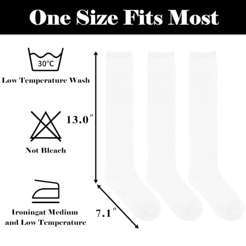 Olreco 3 Pack Womens Knee High Socks for Women Knee Socks for Women Long Sock Woman Tube Sock Halloween Accessories Cotton 6