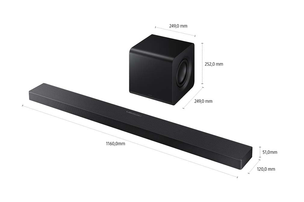 Samsung HW-QS710GF Q-Series 3.1.2-Kanal-Soundbar für Fernseher, TV-Lautsprecher mit kabellosem 6,5"-Subwoofer, Kabelloses Dolby Atmos und DTS:X, SpaceFit Sound, Q-Symphony