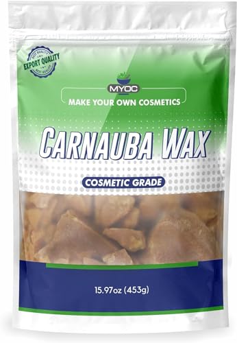 Myoc Carnauba Wax– 453 Gm (1 Lb), Carnauba Wax for Skin, Carnauba Wax Bar, Carnauba Wax for Lip Balm, Carnauba Wax for Hair, Carnauba Wax for Leather, Carnauba Wax for Soap & Candle, Carnauba Wax Bulk