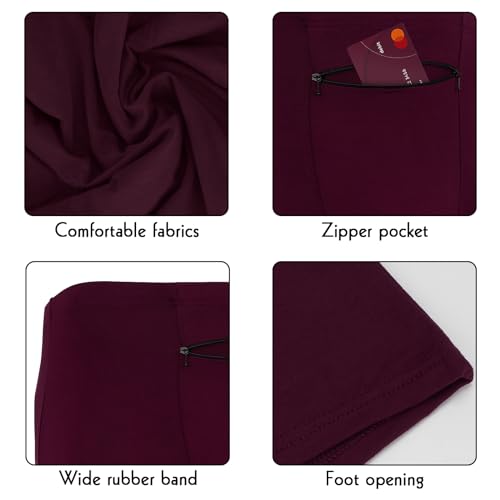 LUEXBOX Pocket Underwear for Men with Secret Hidden Pocket, Travel Boxer Briefs, 2 Packs (Dark Red)2