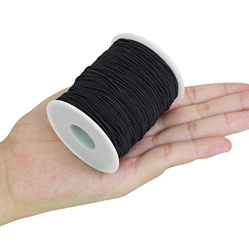 LYTIVAGEN 1mm 100m Cordon élastique, Cordon d'Artisanat, Fil Rouleau de Cordon Elastique pour Bracelets, Bricolage Artisanat, Bracelets Colliers, etc (Noir)