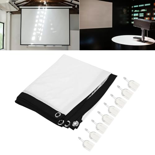 AsrMyjcx Tela de Projetor 16:9 para Home Theater, 100 polegadas com 8 ganchos