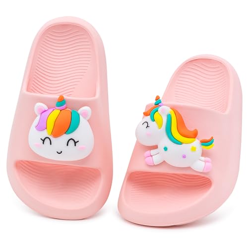 Boys Girls Cloud Unicorn Slide Sandals Non-slip Comfy Cushioned Thick Sole Shower Pool Slippers Summer Beach Water Shoes Indoor & Outdoor
