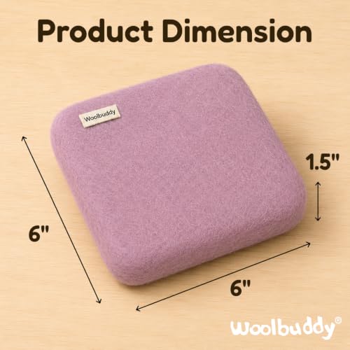 Image of Woolbuddy Needle Felting Mat 6 x 6 x 1.5 Inch (Lavender) Pure Wool Felt Pad | 100% Pure Wool Felt Pad (6 x 6 Inch), Durable Plastic-Free Needle Felting Mat, Replacement for Needle Felting Foam Pads