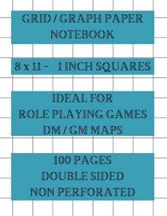 GRID / GRAPH PAPER NOTEBOOK - 1 INCH GRID - 100 pages: IDEAL FOR ROLE ...