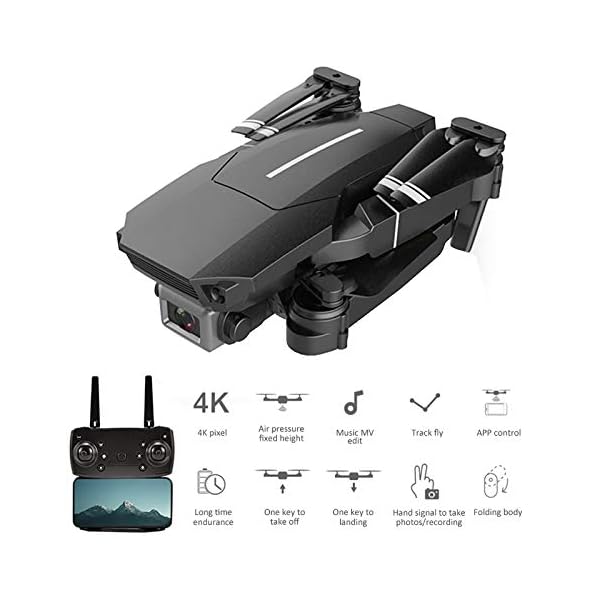 E100 WiFi Drone Fernbedienung Quadcopter mit 4K High Definition Luftbildfotografie, GPS-Positionierung, Höhenlage, App… – Bild 5