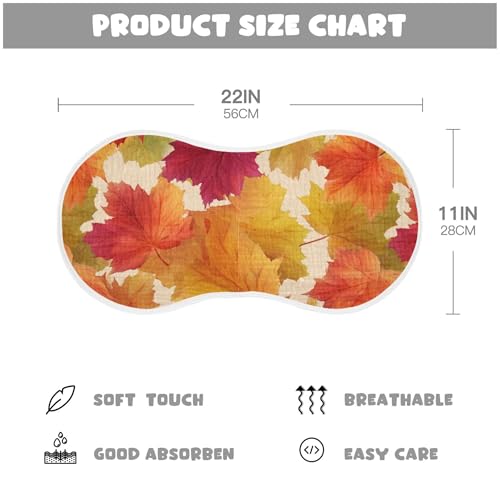Maple Leaves Fall Burp Cloths Baby Boys Girls Absorbent Soft Cotton Burping Cloths Rags, 1 Pack2