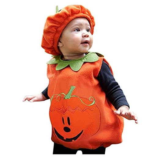 Conjunto De Ropa Para Bebés Y Niñas Pequeños, Chaleco Con Sombrero, Disfraz De Halloween, Conjunto De Ropa Para Niños Y Niñas (Naranja, 0-3 Meses)