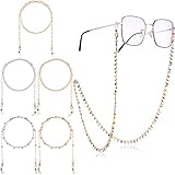 6 Stück Perlen Brillen Ketten Brillen Riemen Halter Gesichtsbedeckung Lanyard Perlen Brillenhalter Sonnenbrillen Riemen Lesebrille Schnüre Lanyards für Frauen
