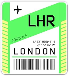 Squiddy London Airport Code LHR Luggage Tag Style - Vinyl Sticker Decal for Phone, Laptop, Water Bottle (3" high)