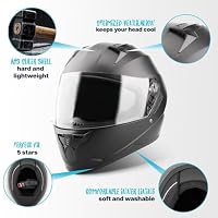 VINZ Kennet Integralhelm mit Sonnenblende | ECE 22.06 & PINLOCK vorbereitet | Motorradhelm für Herren & Damen | Mopedhelm / Vollvisierhelm | Fullface Helm Roller | Größe XS–XXL – Ansicht 3