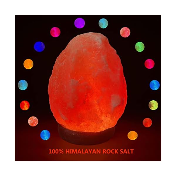 Mingri himalayan salt lamp night light rock 16 colors changing updatedusb remote control natural rock lamp dimmable crystal pink salt table lamps for officehome decoyogaholiday gift  urban country home decor