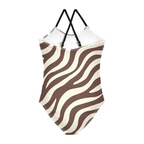 Girls' One-Piece Swimwear Beach Bathing Suit Quick Dry Orange Leopard Print Pattern Halter Swimwear Bathing Suit,3-10T2