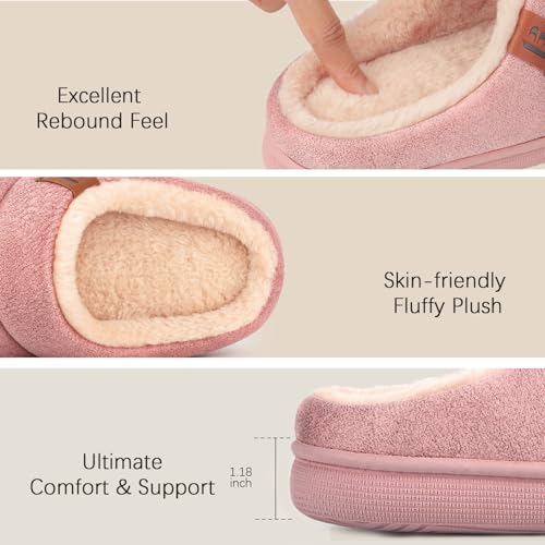 LongBay Women's House Slippers Microsuede Ultra-Soft Lightweight Memory Foam Warm Fuzzy Sherpa Bedroom Indoor Shoes4