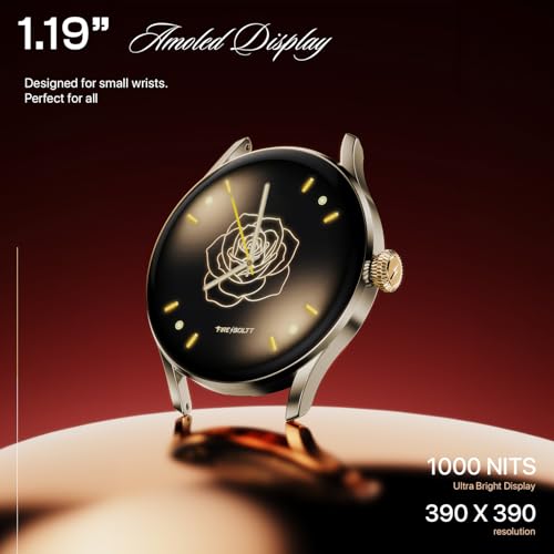 Image of Fire-Boltt Glitz Women Smart Watch with 1.19 inch AMOLED Display, Bluetooth Calling, Rotating Crown, Always On Display, 1000 Nits Brightness, IP68 Waterproof Ivory Mist