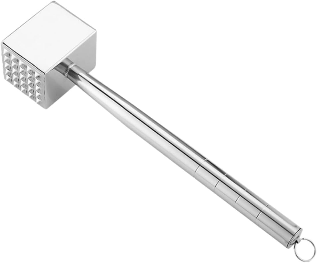 Stainless Steel Meat Tenderizer Hammer for Beef Steak Pork Kitchen Mallet Pounder with Fine Polishing Anti-rust Solid Meat Pounder Tool for Tenderizing Chicken