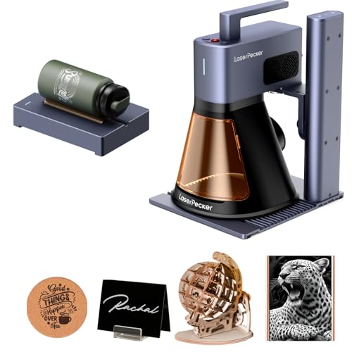 Image of LaserPecker LP2 Plus SpinTrack Bundle, 10W Diode Laser Engraver with Versatile Electric Roller, Portable Laser Engraving Cutter Machine for Wood, Leather, Acrylic, Coated Metal and etc.