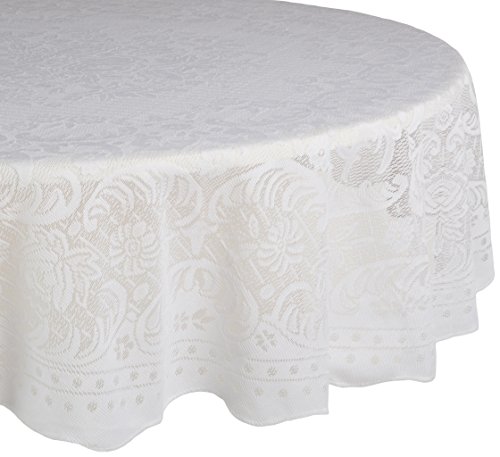 Home Essentials DII 100% Polyester, Machine Washable, Shabby Chic, Vintage Tablecloth or Overlay 63