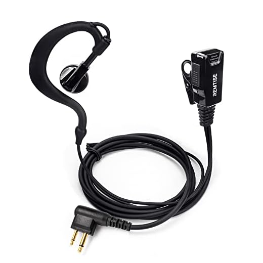 Remtise Single Wire Earhook Earpiece with Mic for Motorola Walkie Talkies, Headset and PTT Compatible Motorola 2 Way Radios BPR40/CP/CLS/DTR/PR/RDU/RMU Series (Black)