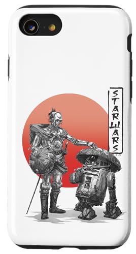 スター・ウォーズ ビジョン C-3PO R2-D2 ブラック&ホワイト カラー ポップ V-2 スマホケース iPhone SE (2020) / 7 / 8 用