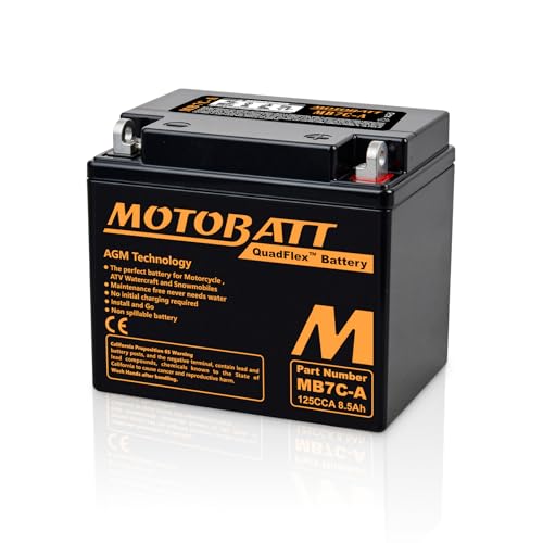 MB7CA Motobatt 12V AGM Battery - Replaces Yuasa YB7C-A