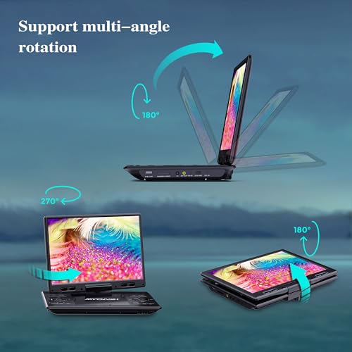 MYDASH 14.9'' Portable  DVD  Player  with  12.5" Swivel  Screen – Rechargeable  Car  DVD  Player,  Portable & Travel,  Region‑Free  Personal  DVD  Player  Portable,  USB/SD  Support by MYDASH - Image 7