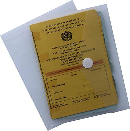 Schutzhülle für Alten Impfpass 160 x 120mm Transparent Mappe mit Klettverschluss Impfausweis Impfbuch Hülle Etui Umschlaghülle Cover