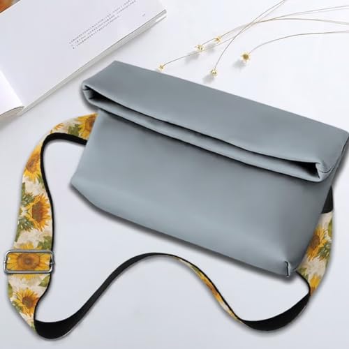 Image of Coldinair Sunflower Wide Shoulder Strap Adjustable Replacement Belt Guitar Crossbody Bag Straps Handbag Strap Canvas Straps Luggage Strap