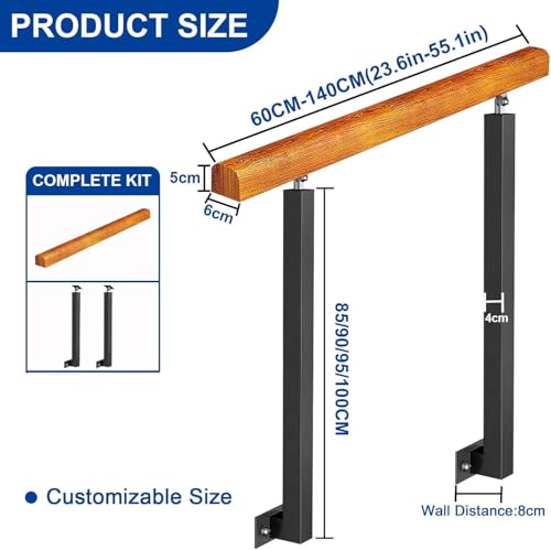 Rambarde d'escalier extérieure inclinable 130 cm, solution pour marches et accès extérieurs - 4