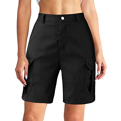Cargohose Damen, Cargohose Damen Kurz High Waist Cargo Shorts Baggy Gerade...