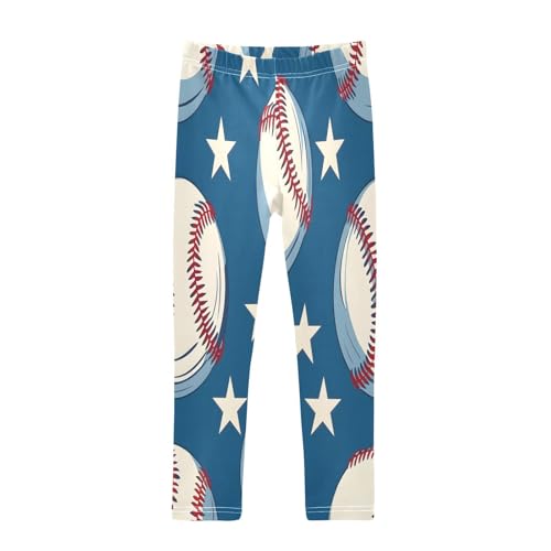 Toddler Girls Leggings Printed Yoga Pants Leggings Retro Sport Baseball for Kids