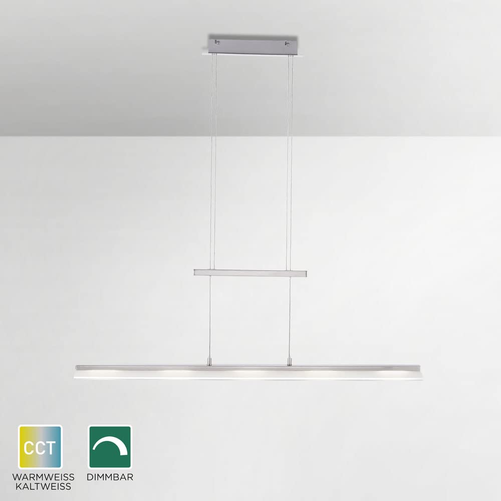 SellTec LED Pendelleuchte 100 cm dimmbar Sensordimmer höhenverstellbar CCT | Moderne Hängeleuchte, Farbtemperatursteuerung über Sensordimmer, Höhenverstellbar, für Wohnzimmer, Küche, Esszimmer