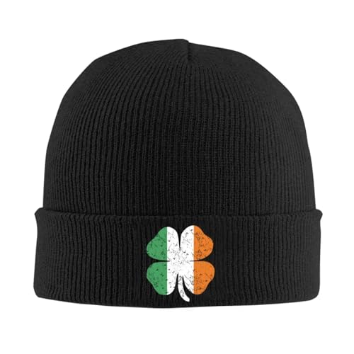 Tuque tricoté drapeau irlandais bonnet d'hiver mixte élastique pour le camping