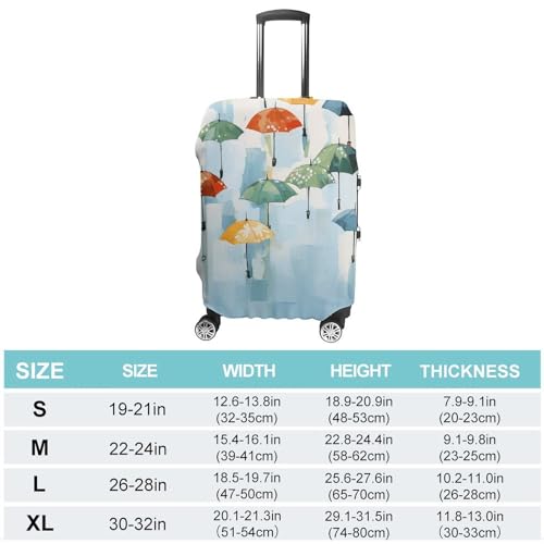 Luggage Cover Elastic Washable Suitcase Cover Dust-Proof Oil Painting of Umbrellas Travel Luggage Cover Fashion Suitcase Protector Thickened Baggage Cover Fit 18-32 Inch Luggage XL2