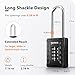 NOVLOCK 2.76 in Long Shackle Combination Locks | 4-Digit Padlocks for Gym Locker, Cabinets, Toolboxes, Gates, Fences, Sheds | 2-Pack, Black