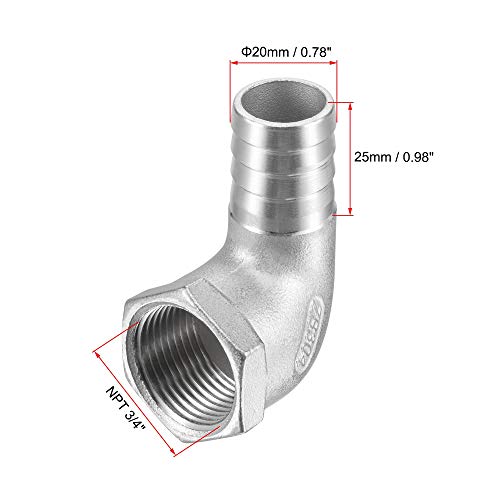 Raccord coude cannelé 20 mm en acier inoxydable 304 durable