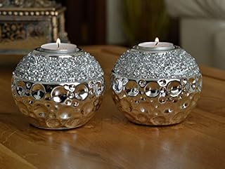 lesser and pavey LP46300 Sparkle Tea Light Holder | For Adults | Silver Accessory