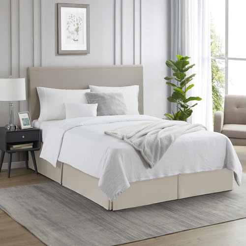 Image of Nestl Linen Full XL Bed Skirt - Full XL Size Bed Skirt 14 Inch Drop - Brushed Microfiber Bed Skirts - Hotel Quality Pleated Bed Skirt - Shrinkage & Fade Resistant