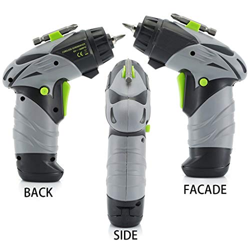 Crodless Electric Screwdriver, 4X1.5V AA Battery, Built-In LED Lights,Comes with a Manual Screwdriver - Thumbnail 2