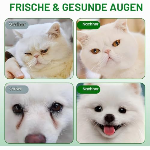 Augenpflege FingerPads für Hunde, 150 Stück Augenpflege Hund und Tränenfleckenentferner Hund, Augen Reinigungspads Hunde & Katzen, Entfernt Tränenstein & Speichelreste, Aloe Vera Extrakt, Sanfte