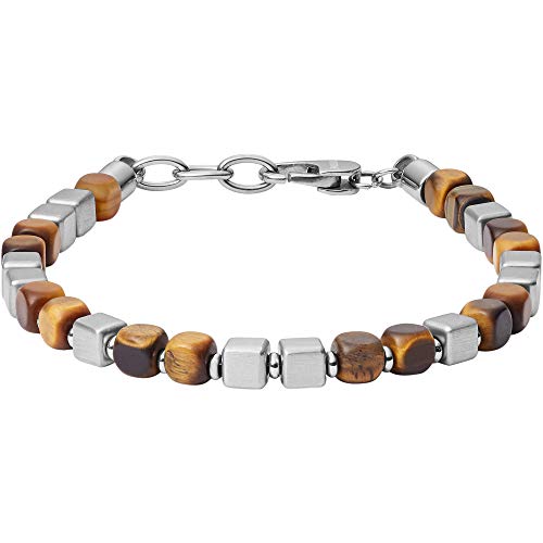 Preisvergleich Produktbild Fossil Herren-Kettenarmband Edelstahl Tigerauge JF03132040