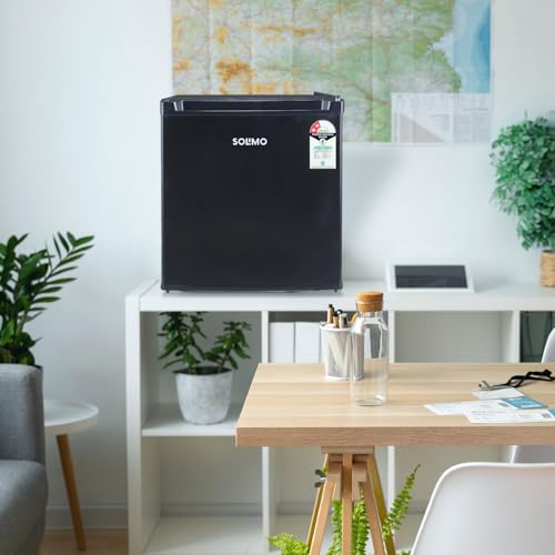 Image of Amazon Brand - Solimo Mini Fridge with Direct Cooling Technology | Ideal for Home, Office, Dorm Room | Personal Minibar | Compact Size | Black (45 Liters)
