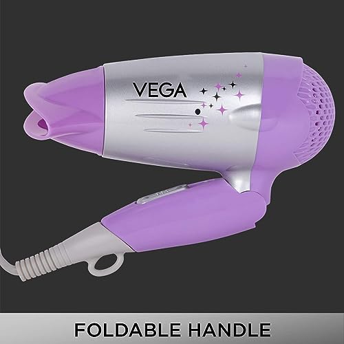 Image of VEGA Galaxy 1100 Watts Foldable Hair Dryer With Heat & Cool Setting And Detachable Nozzle (VHDH-06), Color May Vary