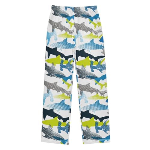 Abstract Sharks Grunge Modern Boys Pants for Kids Jogger Pants with Pockets S-XL